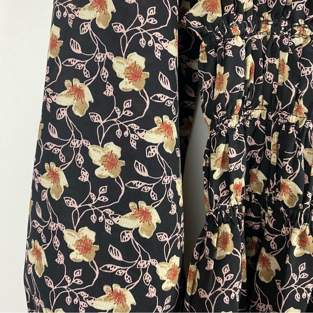THML Floral Smocked Waist Black Dress Womens Size XS - Picture 12 of 12